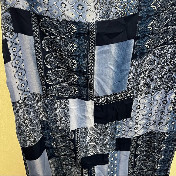 Vintage Jordan Blue Patchwork Paisley Print Straight Skirt Size XL - Picture 5 of 7
